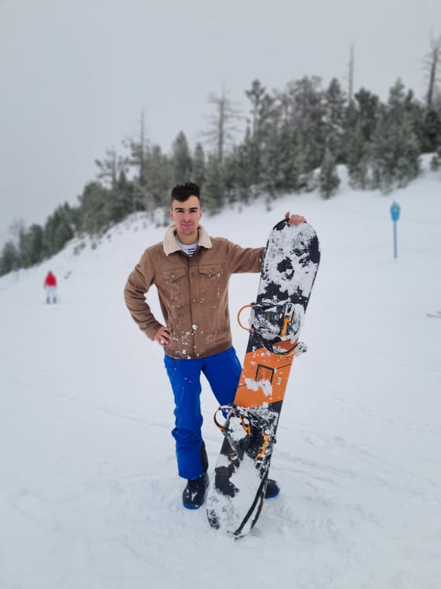 Skiing in the mountains